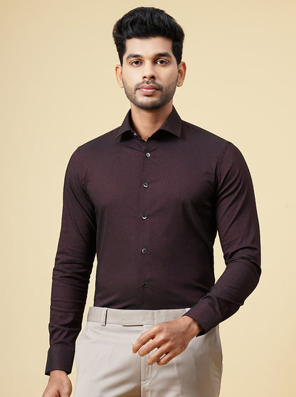 Wine Solid Slim Fit Party Wear Shirt | Wyre