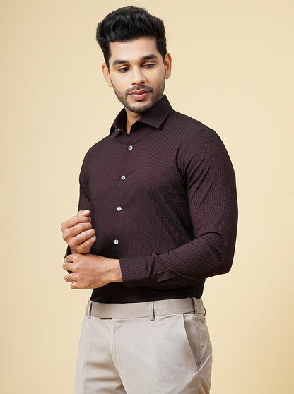 Wine Solid Slim Fit Party Wear Shirt | Wyre