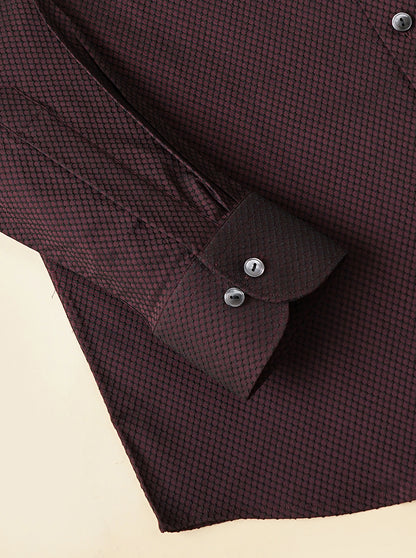 Wine Solid Slim Fit Party Wear Shirt | Wyre