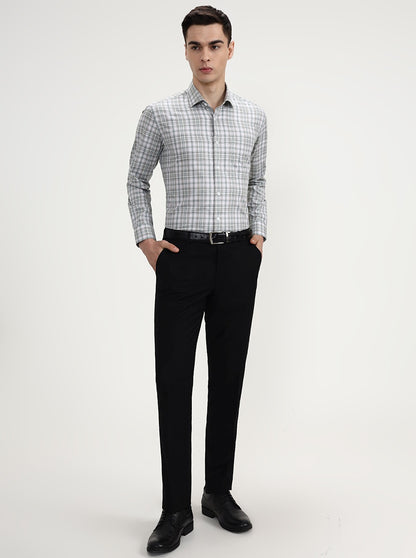 Green Checked Slim Fit Formal Shirt | Metal