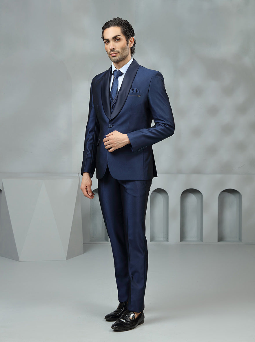 Blue Solid Suit | JadeBlue