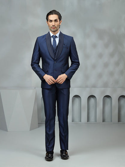 Blue Solid Suit | JadeBlue