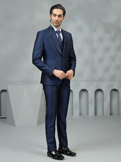 Blue Solid Suit | JadeBlue