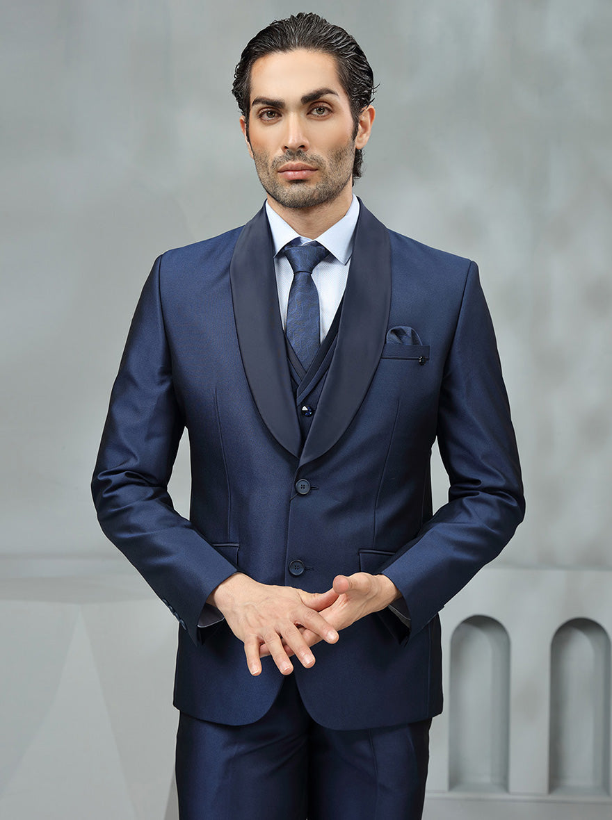 Blue Solid Suit | JadeBlue