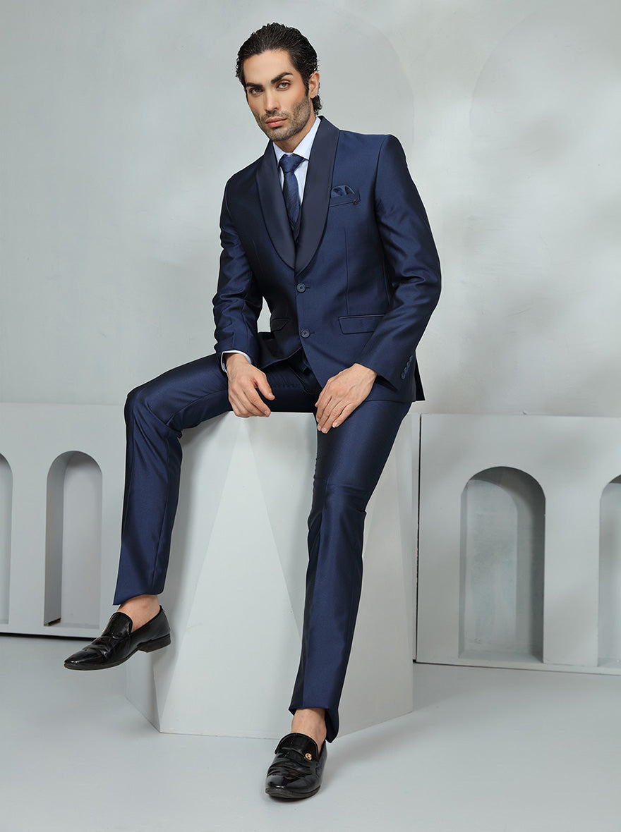 Blue Solid Suit | JadeBlue