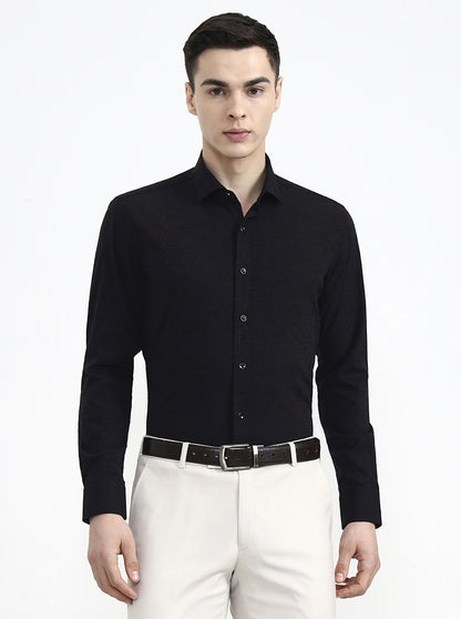Black Printed Slim Fit Party Wear Shirt | Wyre
