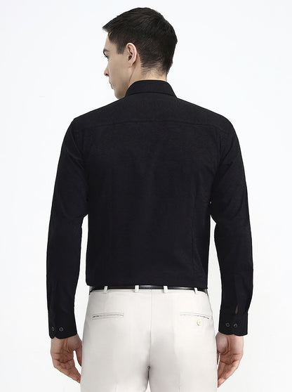 Black Printed Slim Fit Party Wear Shirt | Wyre