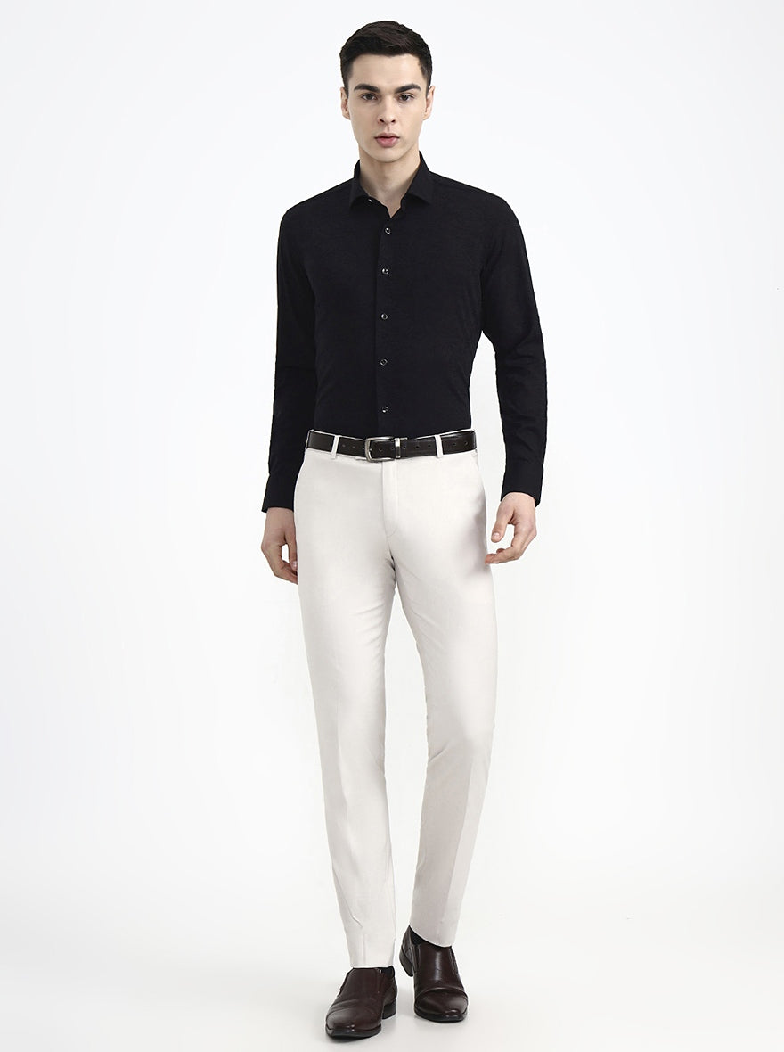 Black Printed Slim Fit Party Wear Shirt | Wyre