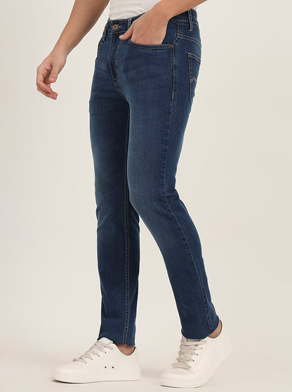 Mid Blue Washed Narrow Fit Jeans | Greenfibre