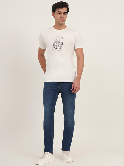 Mid Blue Washed Narrow Fit Jeans | Greenfibre