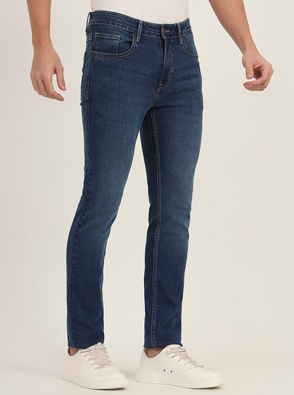 Mid Blue Washed Narrow Fit Jeans | Greenfibre