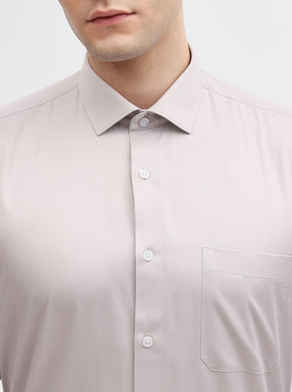 Grey Solid Slim Fit Formal Shirt | Greenfibre