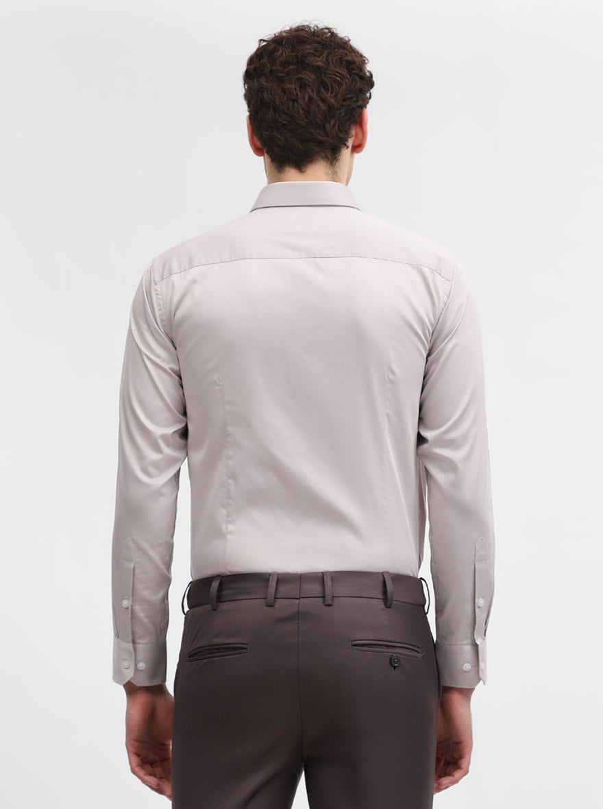 Grey Solid Slim Fit Formal Shirt | Greenfibre