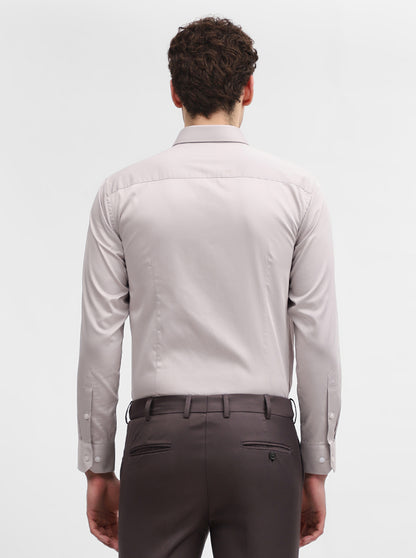 Grey Solid Slim Fit Formal Shirt | Greenfibre