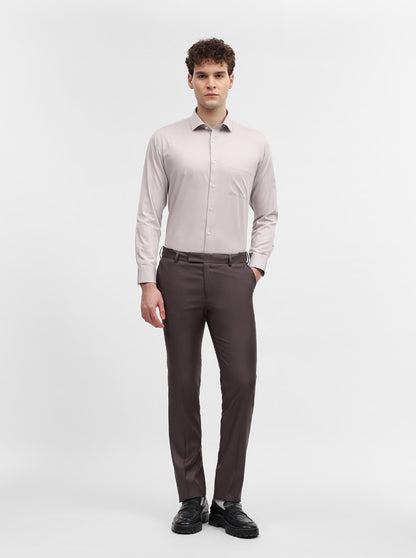 Grey Solid Slim Fit Formal Shirt | Greenfibre