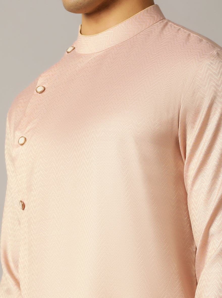 Pink Self Design Kurta | The Kurta Company