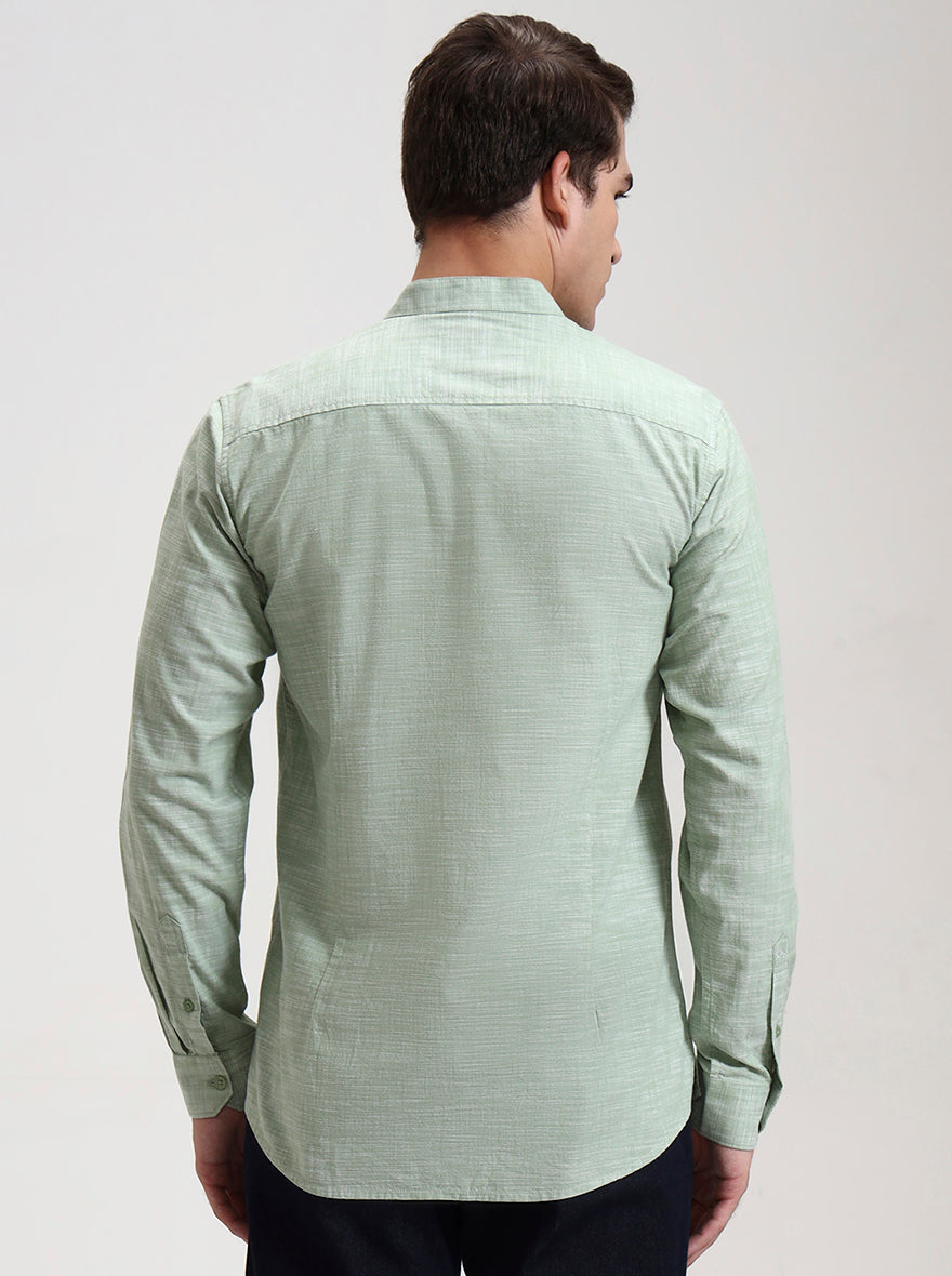 Green Printed Slim Fit Short Kurta | JadeBlue