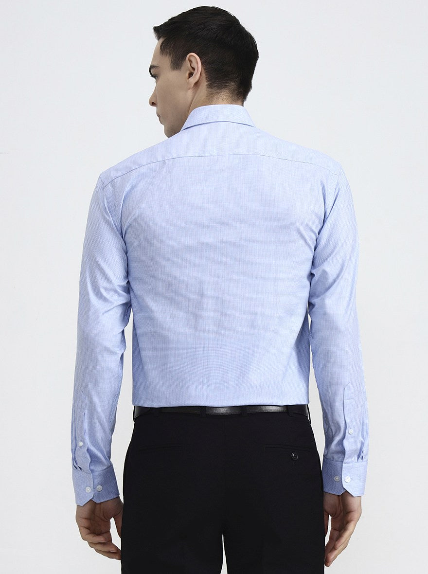 Blue Solid Regular Fit Formal Shirt | JadeBlue
