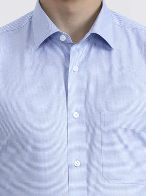 Blue Solid Regular Fit Formal Shirt | JadeBlue