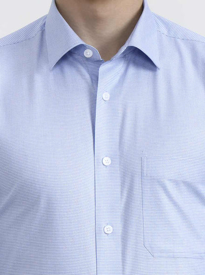 Blue Solid Regular Fit Formal Shirt | JadeBlue