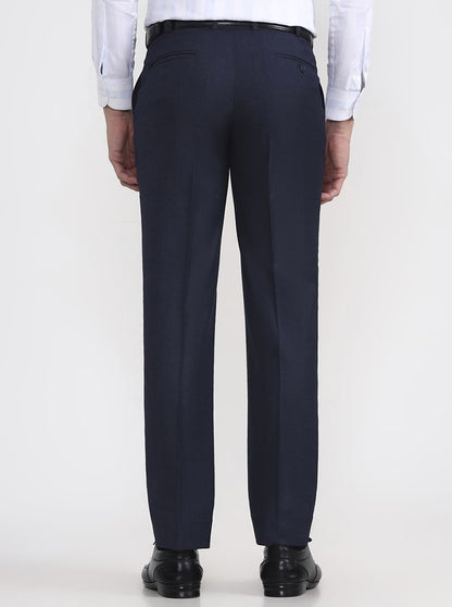 Royal Blue Solid Regular Fit Formal Trouser | JadeBlue