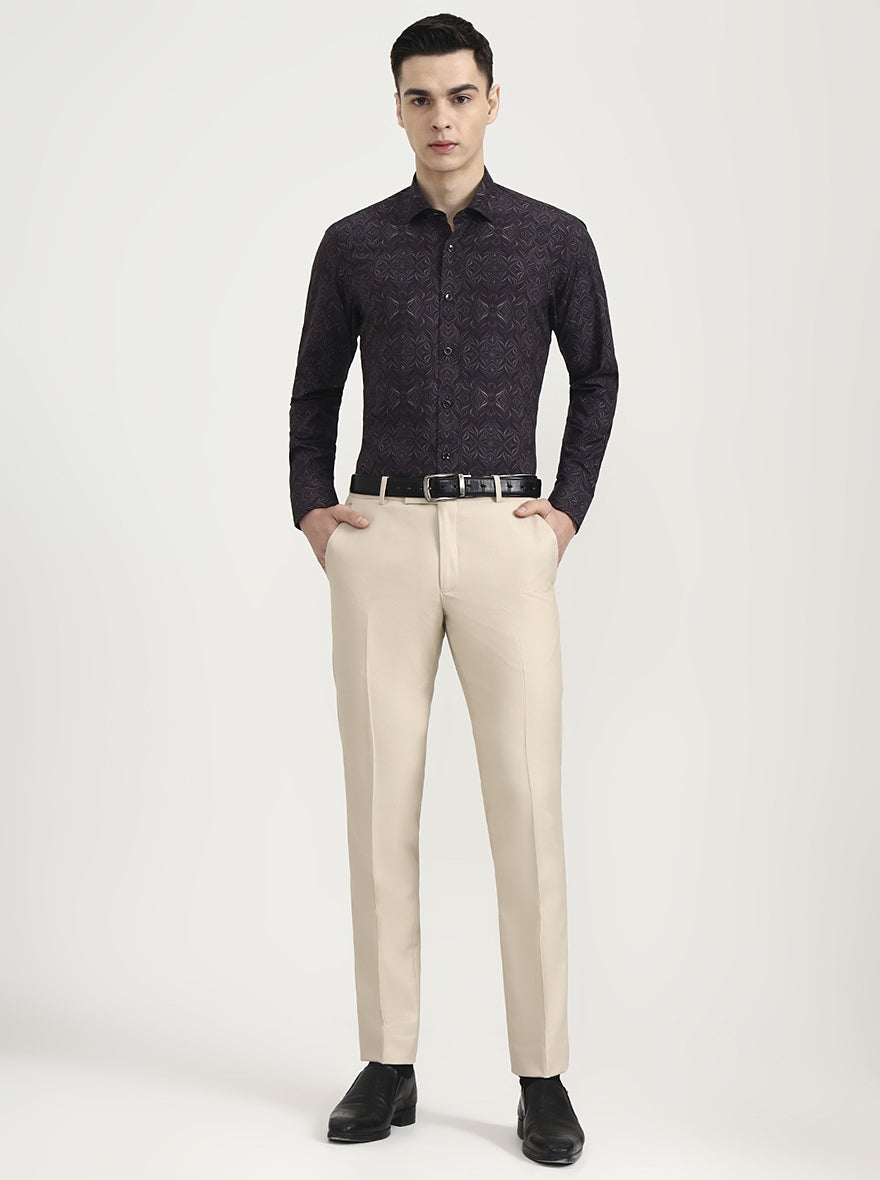 Brown Printed Slim Fit Party Wear Shirt | Wyre