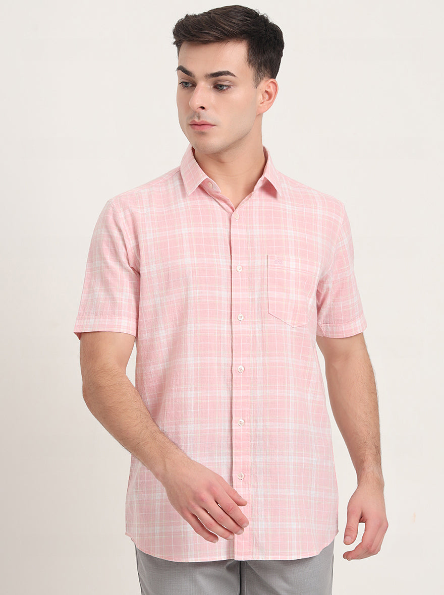 Black Checked Slim Fit Casual Shirt | JadeBlue