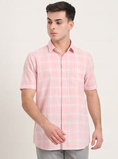 Black Checked Slim Fit Casual Shirt | JadeBlue