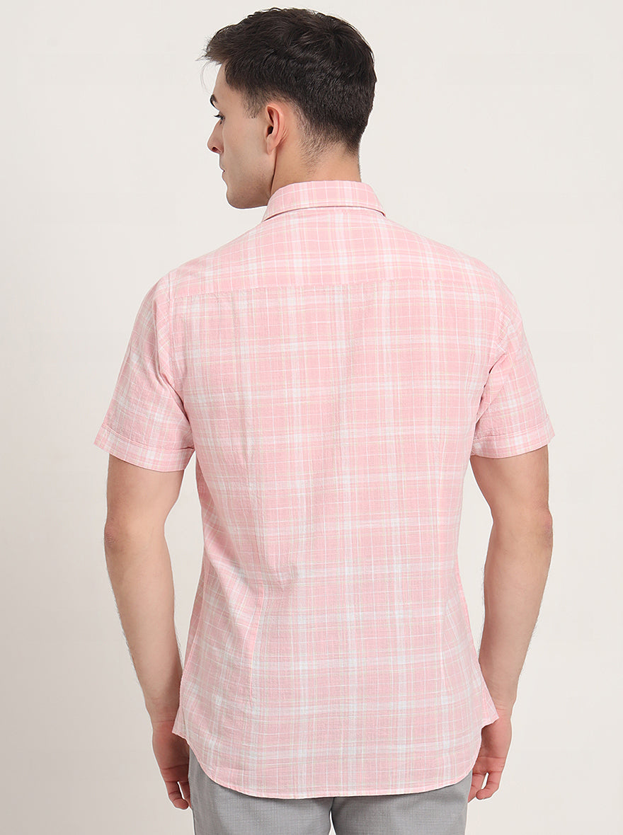 Black Checked Slim Fit Casual Shirt | JadeBlue