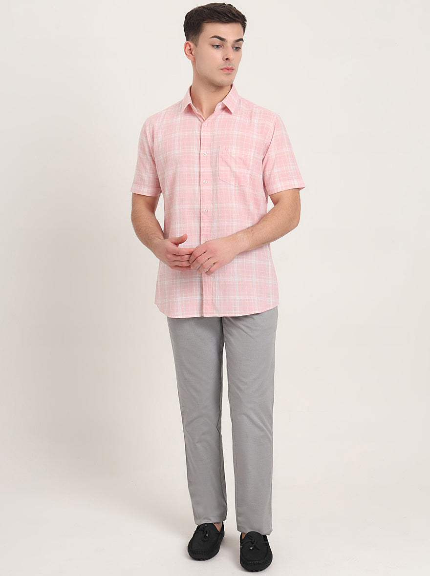 Black Checked Slim Fit Casual Shirt | JadeBlue