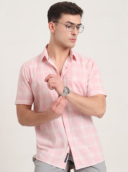 Black Checked Slim Fit Casual Shirt | JadeBlue