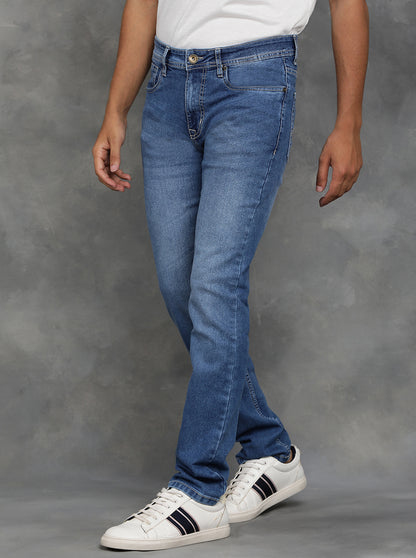 Light Blue Washed Slim Fit Jeans | GreenFibre