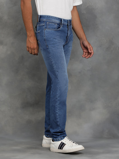 Light Blue Washed Slim Fit Jeans | GreenFibre