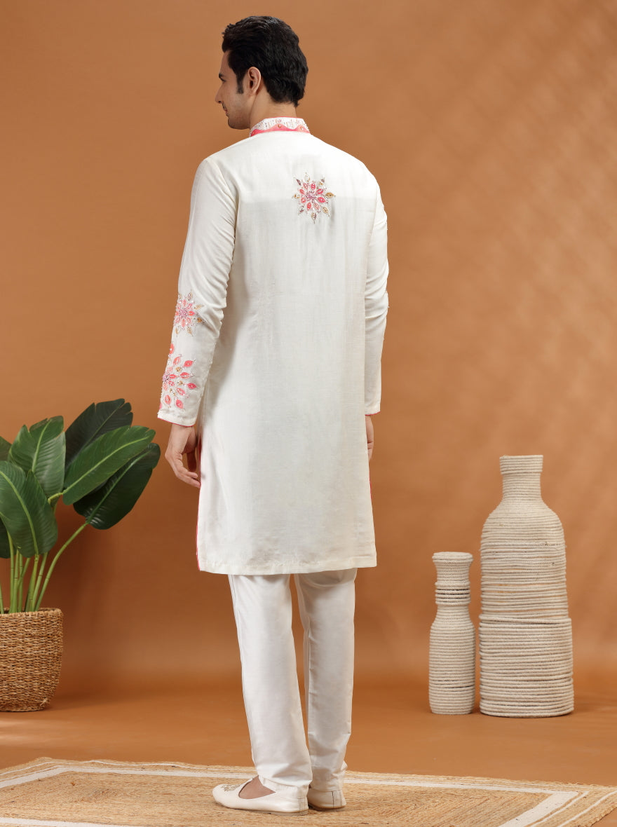 Cream Embroidered Kurta Pajama | TULA