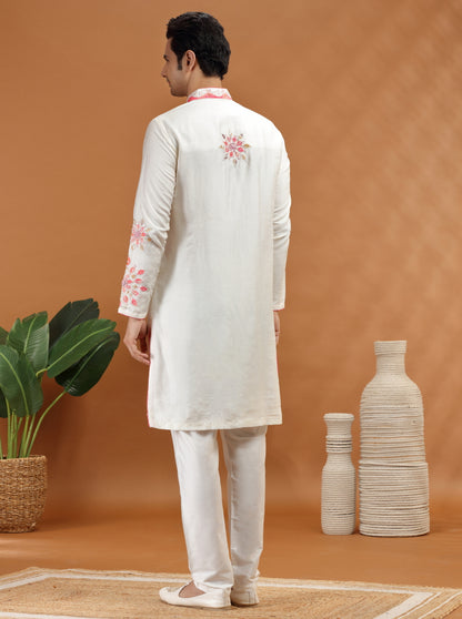 Cream Embroidered Kurta Pajama | TULA
