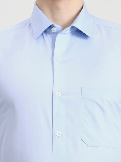 Sky Blue Solid Regular Fit Formal Shirt | JadeBlue