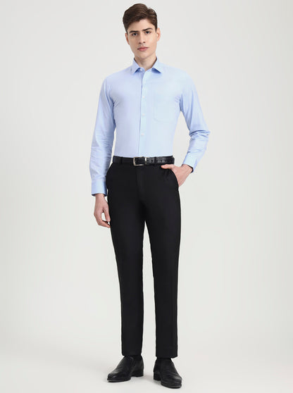 Sky Blue Solid Regular Fit Formal Shirt | JadeBlue