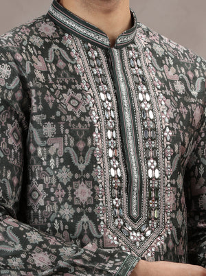 Mehendi Printed Kurta Pajama | TULA