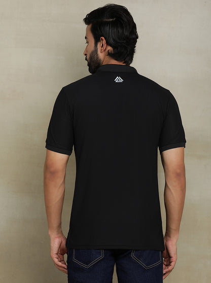 Black Solid Slim fit Polo T-Shirt | Jade Play