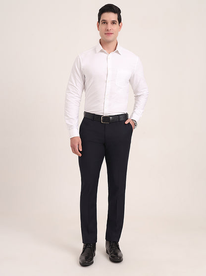 Navy Blue Solid Super Slim Fit Formal Trouser | JadeBlue Youth