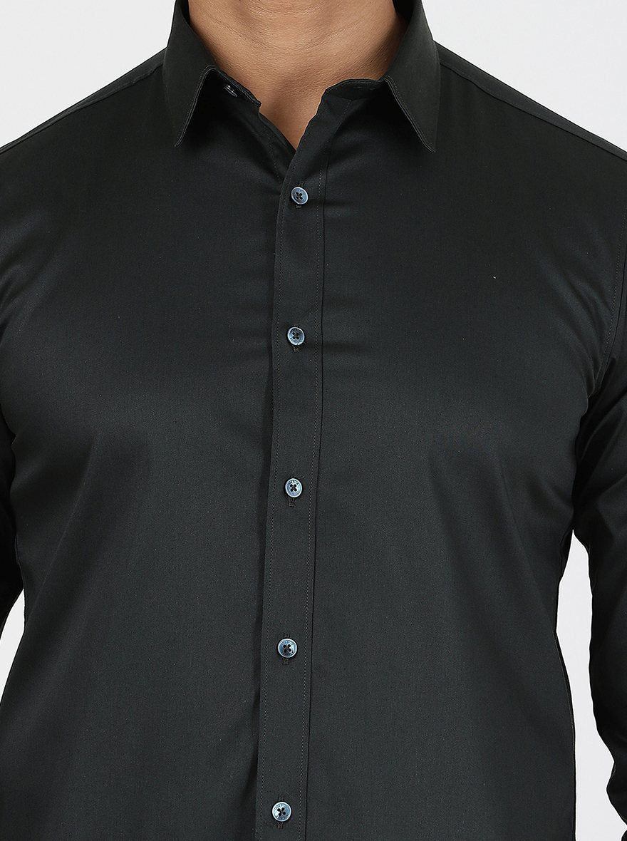 Green Solid Slim Fit Casual Shirt | JadeBlue