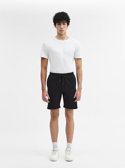 Black Solid Slim Fit Shorts | JadeBlue