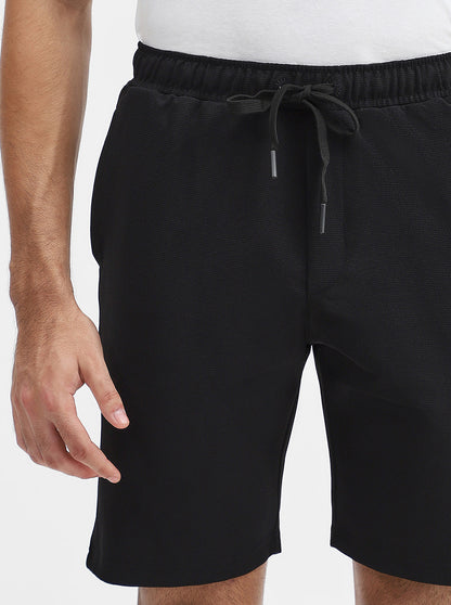 Black Solid Slim Fit Shorts | JadeBlue