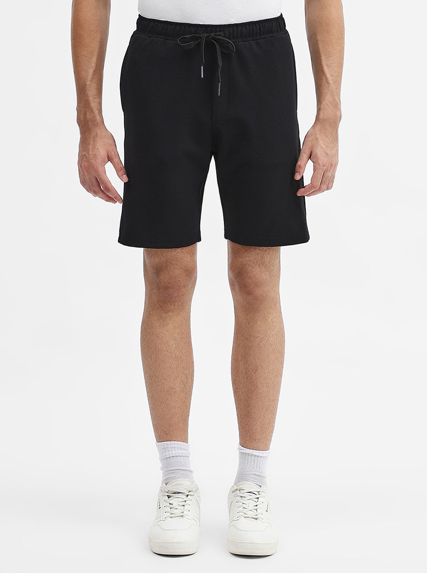 Black Solid Slim Fit Shorts | JadeBlue