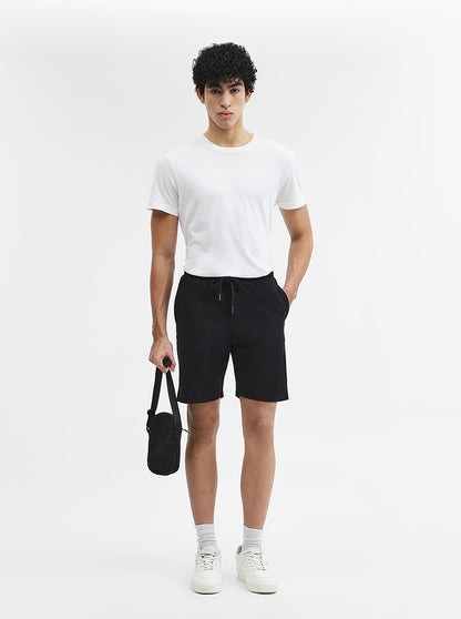 Black Solid Slim Fit Shorts | JadeBlue