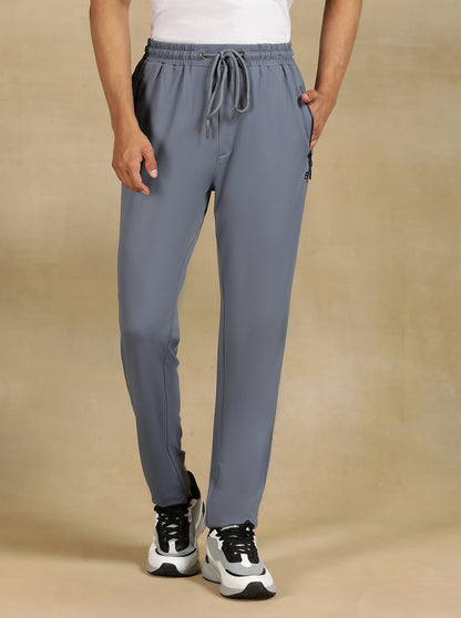 Light Grey Solid Slim Fit Track Pant | Jade Play