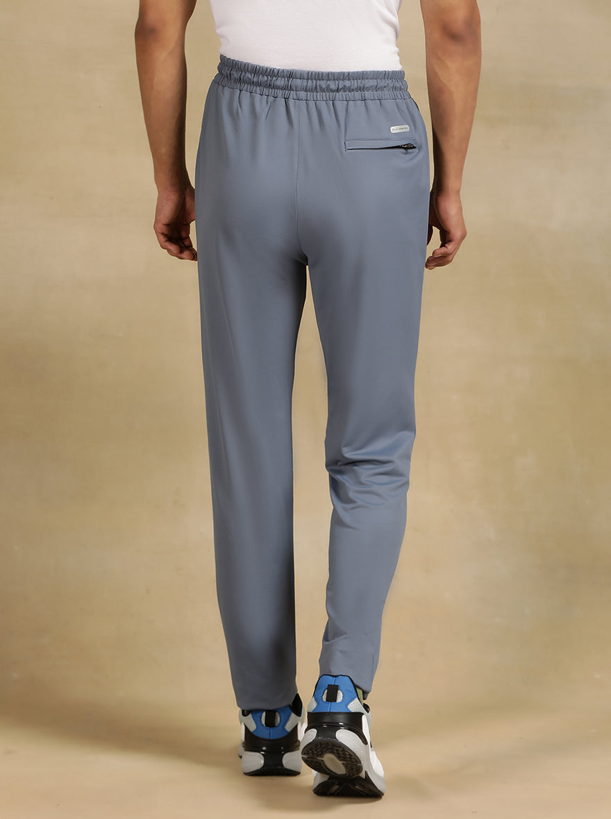 Light Grey Solid Slim Fit Track Pant | Jade Play