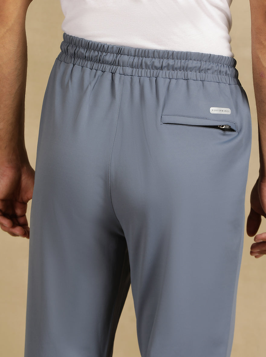 Light Grey Solid Slim Fit Track Pant | Jade Play