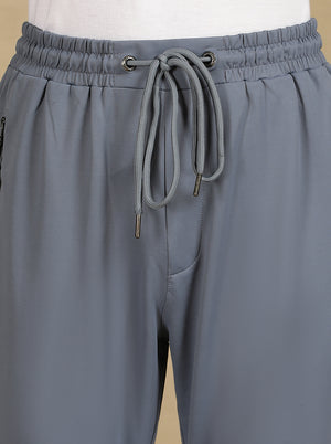 Light Grey Solid Slim Fit Track Pant | Jade Play