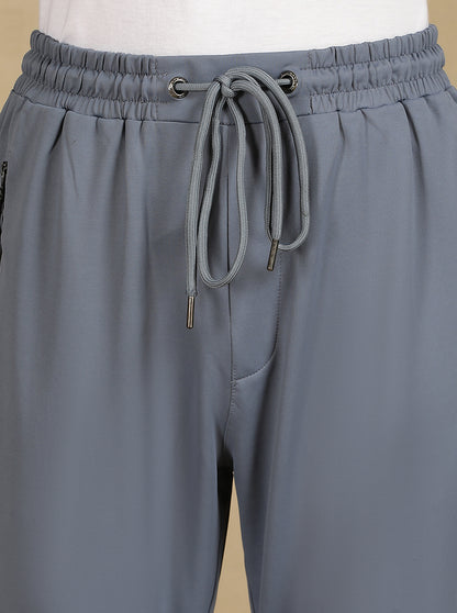 Light Grey Solid Slim Fit Track Pant | Jade Play